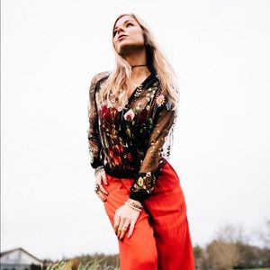 Jealous Tomato Embroidered Bomber 🌹🌷🌺🥀